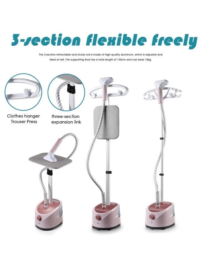 ALongDeng 2000W Vertical Garment Steamer with Built-in Ironing Board Height Adjustable Clothes Steamer 35 Second Fast Heating 1.8L Water Tank 11 Steam Settings Durable Versatile Home Steamer - Image 5